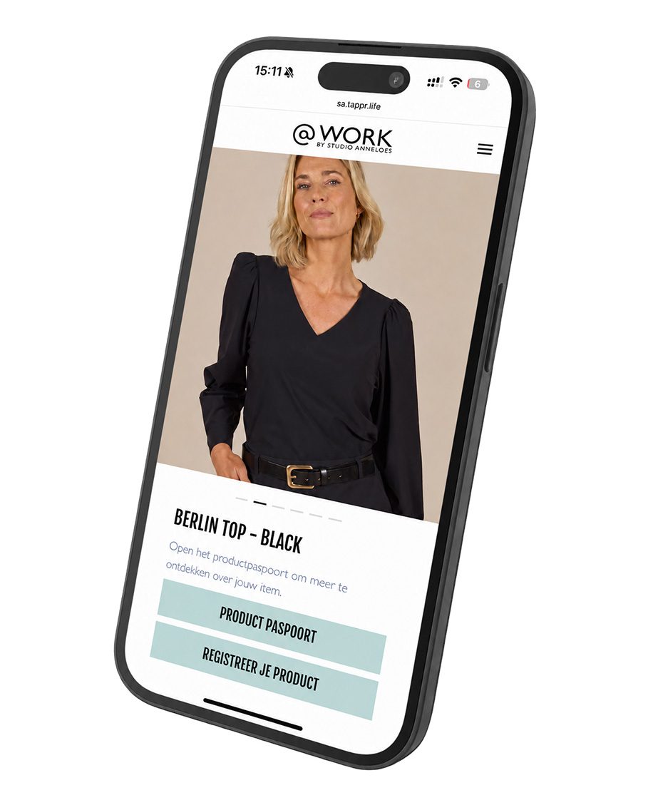 Digitaal Product Paspoort op een telefoon